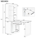 83.4"Tall 2 Bookshelf & 1 Writting Desk Suite,Modern Bookcase Suite with LED Lighting, Drawers,Study Desk and Open Shelves,3-Piece Set Storage Bookshelf for Living Room,Home Office,Study room,White