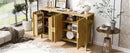 U_STYLE Modern 57.5" Stripe Door Storage Cabinet