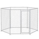 9.2' x 8' x 5.6' Dog Kennel, Outdoor Dog Run with Lockable Door for Medium and Large-Sized Dogs, Silver