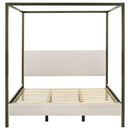Monroe Upholstered Eastern King Canopy Bed Vanilla