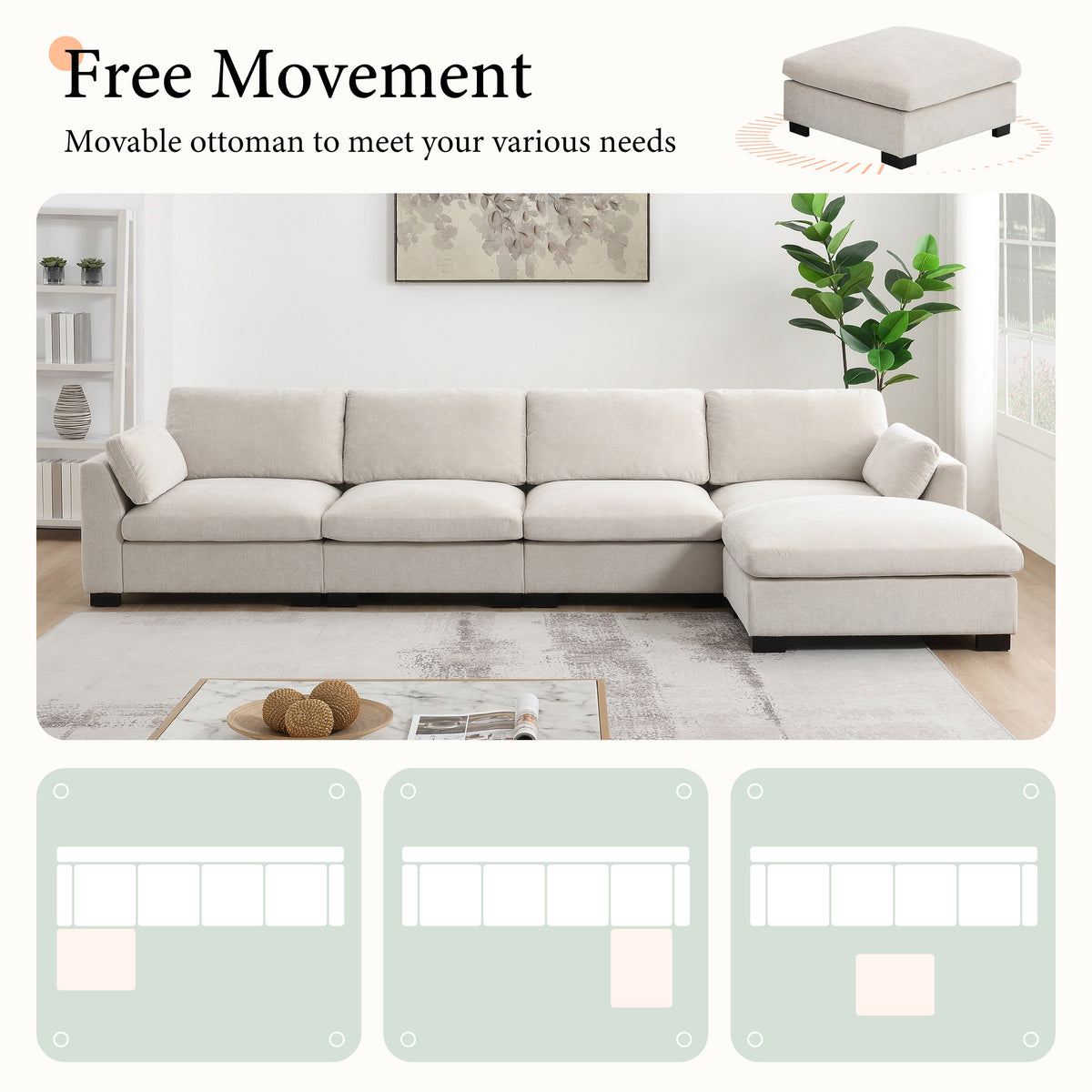 130" Modular Sectional Sofa, photo 7 of 10