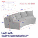 Curved Sectional Sofa With 4 Pillows, Modular Semi Circular Design by HouseOfZazla