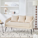 Open Back Loveseat Settee With 3 Pillows by Unique Piece Furniture