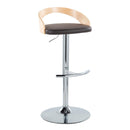 Grotto - Contemporary Adjustable Barstool, Swivel With Rounded T Footrest (Set of 2) by HouseOfZazla