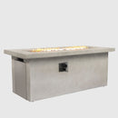 Rectangular Propane Gas Fire Pit Table With 60000 Btu For Outdoor Spaces - Light Gray