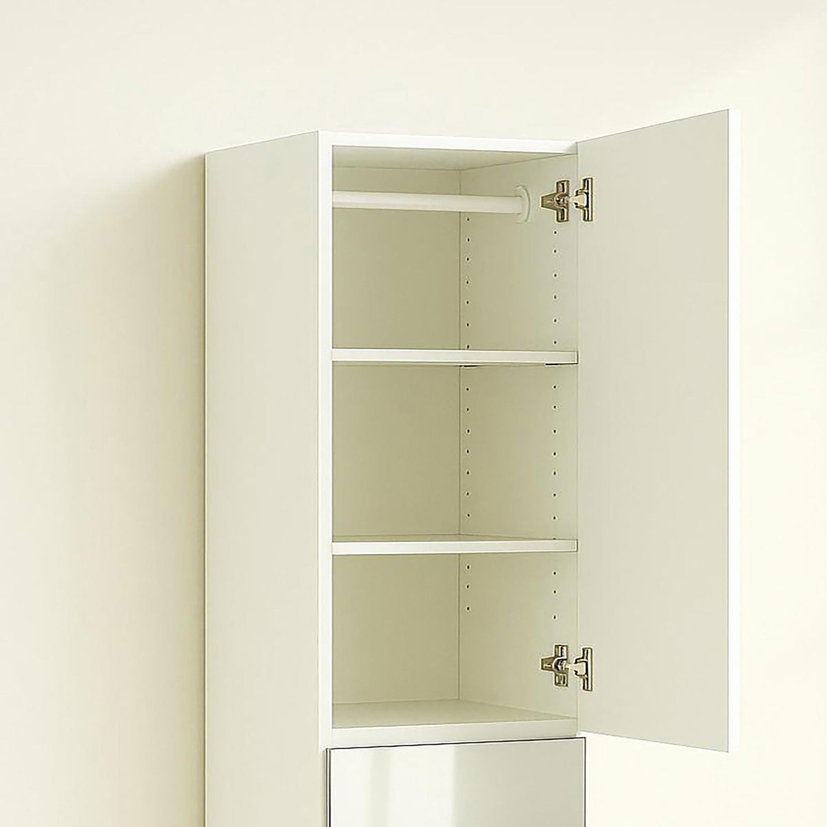 Elise - Slim Modular Closet Cabinet With Mirror - White, photo 11 of 17