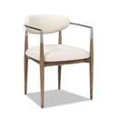 Artemis - Mixed Material Upholstered Dining Arm Chair - Warm White by HouseOfZazla