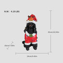 Festive Black Poodle Christmas Statue