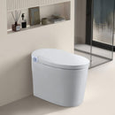 Tankless Smart Toilet With Bidet Built In, 1 Piece, Auto Flush, Auto Open / Close, Heated Seat, Bubble Wash, Warm Water And Dry, Adjustable Temp, Remote Control Side Know - White by HouseOfZazla