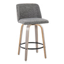 Toriano - Contemporary Fixed Height Counter Stool With Swivel & Round Footrest (Set of 2) by HouseOfZazla