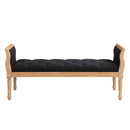Modern Upholstered Bench with Curved Arms