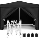 10'X10' Folding Canopy With 4 Removable Sidewalls Outdoor Event Shelter UPF 50+ Gazebo Portable Tents For Parties Beach Camping Wedding Ez Pop Up Canopy 4 Pieces Weight Bag + Carry Bag by HouseOfZazla