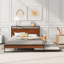 Platform Bed Frame With Trundle, USB Ports And Slat Support, No Box Spring Needed by Unique Piece Furniture