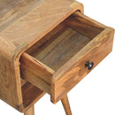 Mini Chestnut Curve Lower Bedside Nifhtstand by Unique Piece Furniture