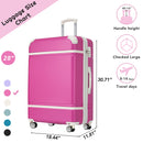 28 IN Luggage 1 Piece with TSA lock, Expandable Lightweight Suitcase Spinner Wheels, Vintage Luggage,Pink