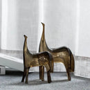 GobekUsa Horse Couple & Foal Sculpture Set - Abstract Animal Ornaments for Home Decor