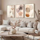 GobekUsa Abstract Beige Japanese Flower Canvas Wall Art