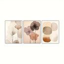 GobekUsa Abstract Beige Japanese Flower Canvas Wall Art