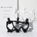 Abstract beige textured friendship figurine living room decor by Decorbites