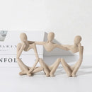 Abstract beige textured friendship figurine living room decor by Decorbites