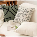 GobekUsa Beige Textured Pillow Cover Abstract Design 45x45, Lumbar Support & Decor Accessory