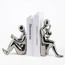 GobekUsa Abstract Nordic Style Ceramic Character Bookends Set for Office Bookcase Decor