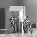 GobekUsa Abstract Nordic Style Ceramic Character Bookends Set for Office Bookcase Decor