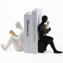 GobekUsa Abstract Nordic Style Ceramic Character Bookends Set for Office Bookcase Decor