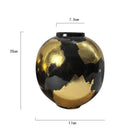Ceramic Vase Gold Foil Pattern Handcrafted Terrarium Flowerpot