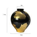 Ceramic Vase Gold Foil Pattern Handcrafted Terrarium Flowerpot
