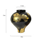 Ceramic Vase Gold Foil Pattern Handcrafted Terrarium Flowerpot