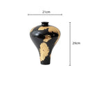 Ceramic Vase Gold Foil Pattern Handcrafted Terrarium Flowerpot