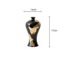 Ceramic Vase Gold Foil Pattern Handcrafted Terrarium Flowerpot