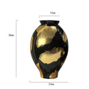 Ceramic Vase Gold Foil Pattern Handcrafted Terrarium Flowerpot