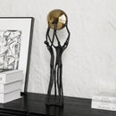 GobekUsa Human Figure Sculpture Golden Ball Holder Metal Figurine Home Decor