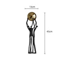 GobekUsa Human Figure Sculpture Golden Ball Holder Metal Figurine Home Decor