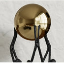 GobekUsa Human Figure Sculpture Golden Ball Holder Metal Figurine Home Decor