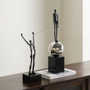GobekUsa Human Figure Sculpture Acrobatics Art Decor Abstract Figurine Metal Handicrafts