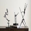 GobekUsa Human Figure Sculpture Acrobatics Art Decor Abstract Figurine Metal Handicrafts