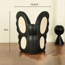 GobekUsa Black Butterfly Ceramic Vase - Abstract Shape for Floral Arrangements & Home Decor