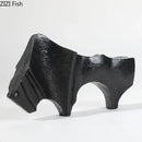 GobekUsa Bull Statue: Abstract Cast Iron Cattle Sculpture for Modern Home Decor