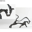 GobekUsa Bull Statue: Abstract Cast Iron Cattle Sculpture for Modern Home Decor