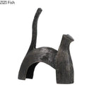 GobekUsa Bull Statue: Abstract Cast Iron Cattle Sculpture for Modern Home Decor