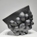 GobekUsa Black Ceramic Pleated Vase for Stylish Flower Arrangements