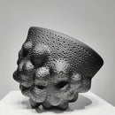 GobekUsa Black Ceramic Pleated Vase for Stylish Flower Arrangements