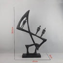 GobekUsa Geometric Couple Cast Iron Figure Sculpture for Home Decor