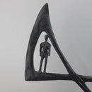 GobekUsa Geometric Couple Cast Iron Figure Sculpture for Home Decor