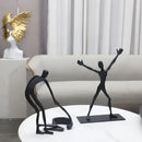 GobekUsa Geometric Couple Cast Iron Figure Sculpture for Home Decor