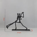 GobekUsa Geometric Couple Cast Iron Figure Sculpture for Home Decor