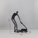 GobekUsa Geometric Couple Cast Iron Figure Sculpture for Home Decor